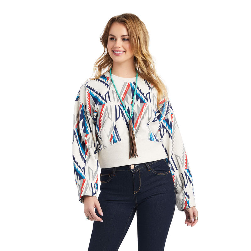 Ariat Sweatshirt Damen - Cropped Chimayo Mehrfarbig ( PZHWO-0615 )
